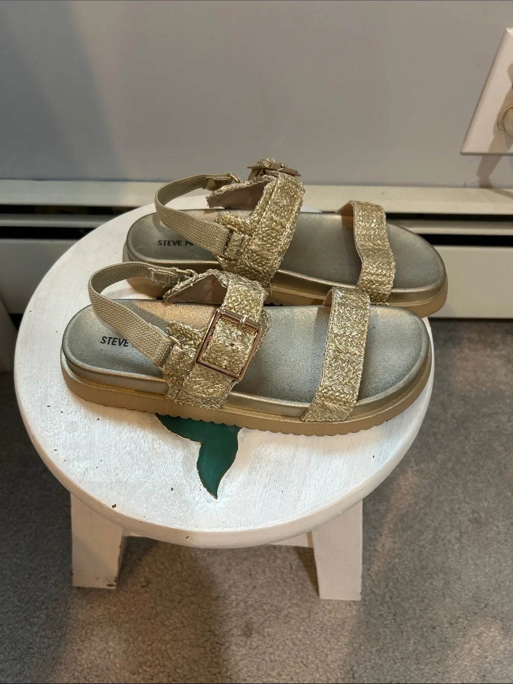 Girls Gold Buckle Sandals